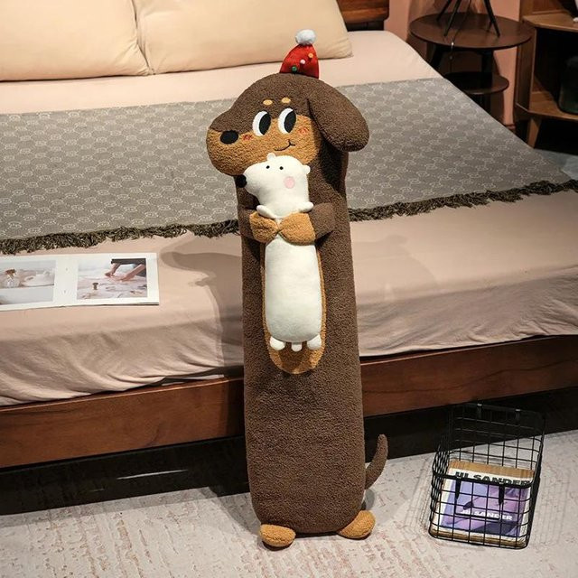 Yiran toy Stoff-Langkissen Dackel, Plüschtier, 90cm, Braun - Bild 1