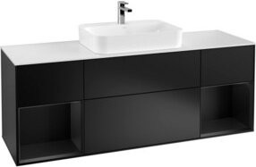 V&B Waschtischunterschrank Finion mit Wandbeleuchtung in Blau lackiert, Breite: 160 cm - Bild 1
