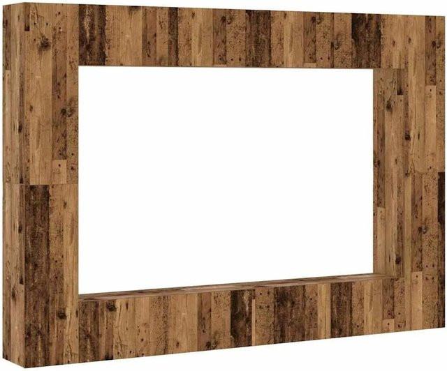 vidaXL 8-teiliges TV-Schrank-Set für die Wandmontage in moderner Altholz-Optik, Farbe Braun - Bild 1