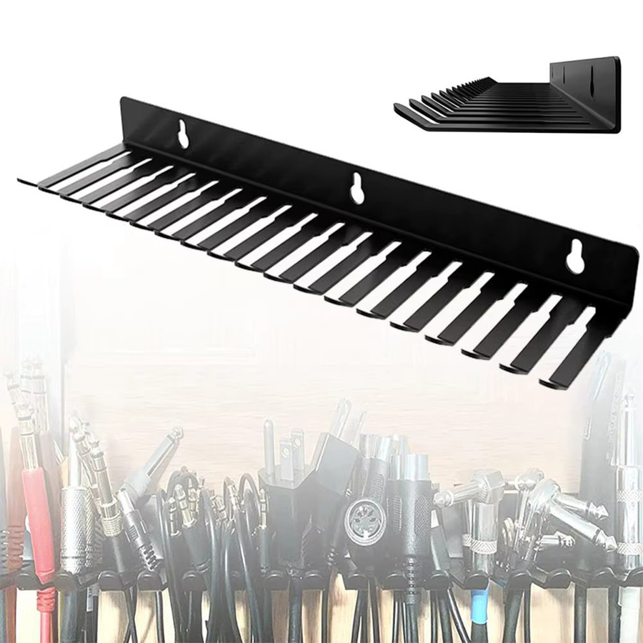 Wandmontierbare Metall-Audiokabel-Wandhalterung für Kabelmanagement in Schwarz - Bild 6