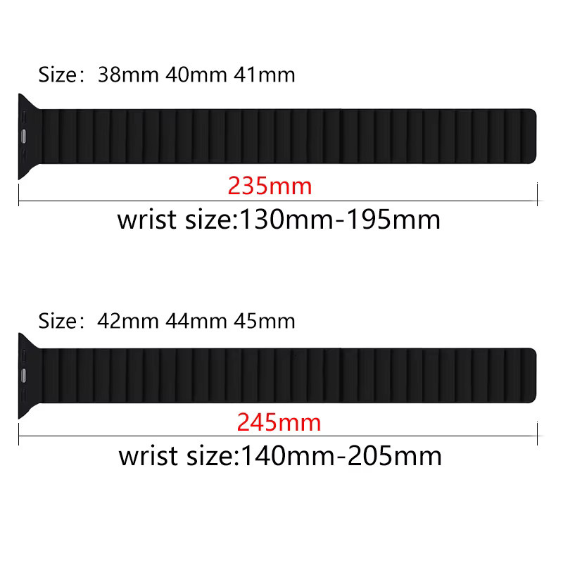 Uhrenarmband Silikon, Magnetisch, Schwarz, Unisex - Bild 4