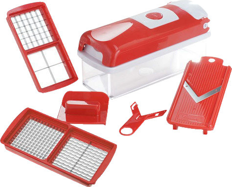GENIUS NICER DICER Smart 6-teiliges Slicer-Set in Rot mit Edelstahl und Behälter - Bild 1