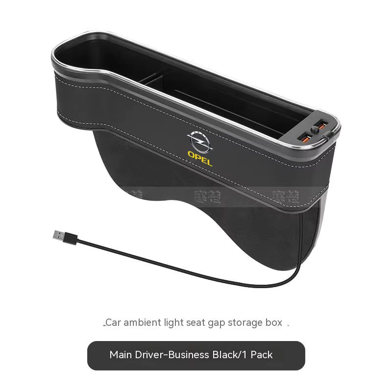 Opel OPCline Autositz-Lücken-Aufbewahrungsbox mit USB-C-Ladefunktion und Stimmungsbeleuchtung in Schwarz für Astra, Corsa, Insignia, Mokka, Vectra, Zafira und Tigra - Bild 4
