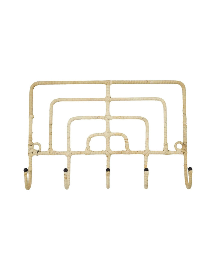 House Doctor Garderobenleiste Room aus Zuckerrohr in Natur mit Haken, Breite: 30 cm - Bild 1