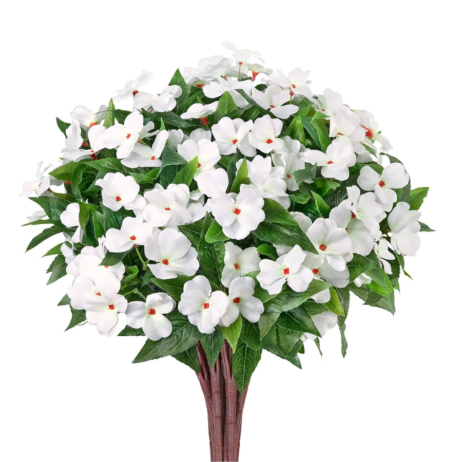 XIAOYINMO Seidenbalsam Künstliche Blumen in Pink und Weiß für Hochzeit, Tischdekoration und DIY-Geschenke - Bild 3