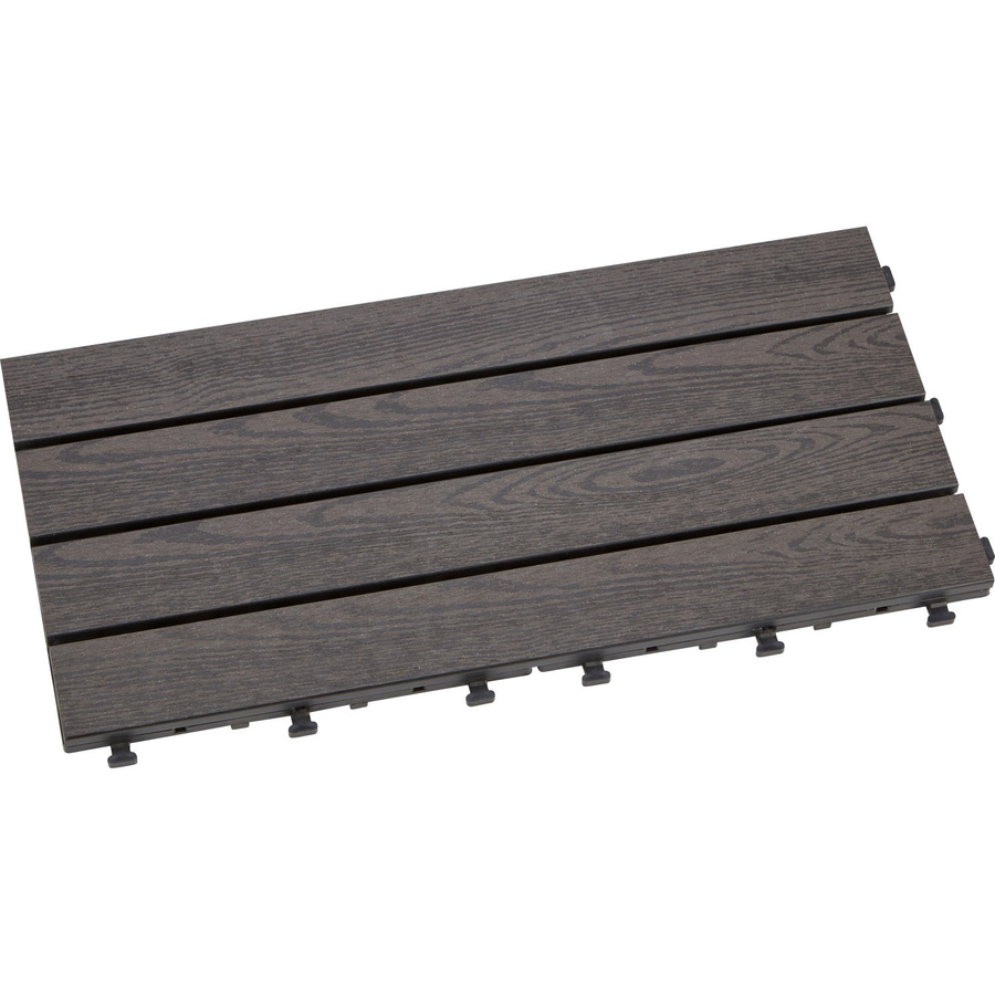 6er Set Klickfliesen WPC in Holzoptik Anthrazit B: 60 cm, T: 30 cm - Bild 2