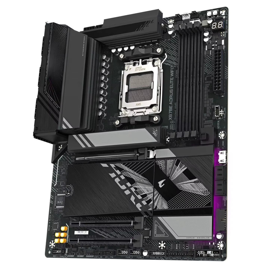Gigabyte X870E AORUS ELITE WIFI7 Motherboard DDR5 für AMD AM5 Sockel, Schwarz - Bild 3