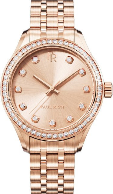 Paul Rich Damenuhr Crystelle, Quarz, Edelstahl, Gold, 32 mm, 5 ATM - Bild 1