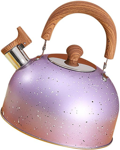 Wasserkessel aus Edelstahl mit Pfeifsignal in Violett, 2 l Kapazität, für Gas und Induktion - Bild 1