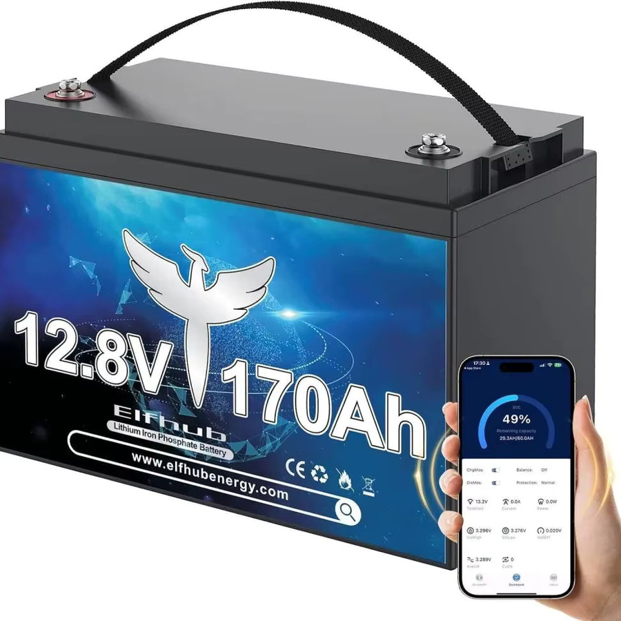 12V 170Ah LiFePO4 Lithiumbatterie mit Bluetooth und 150A BMS sowie Niedertemperaturschutz für Wohnmobil, Camping, Boot und Solar in Blau - Bild 7