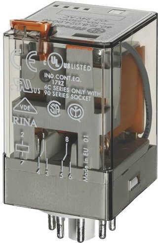 Finder Steckrelais 60.12.8.024.0040 24 V/AC 10A 2 Wechsler transparent - Bild 1