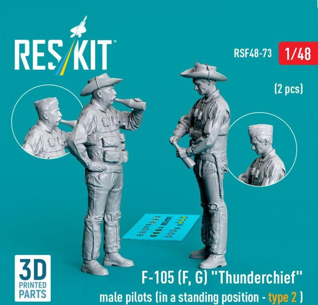 ResKit Models F-105 (F, G) Thunderchief Male pilots, Einzelfigur, 2-teiliges Set, 1:48 - Bild 1