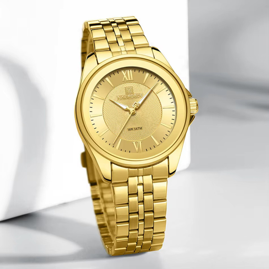 NAVIFORCE Armbanduhr Quarz, Edelstahl, Gold, Damen - Bild 2