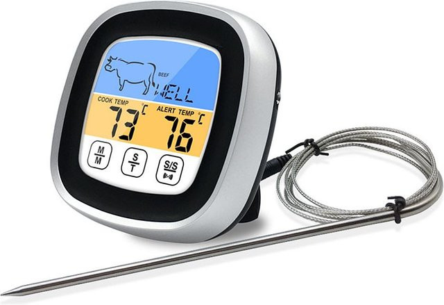 Neoglint BBQ Thermometer mit Touchscreen und Hintergrundbeleuchtung in Grau - Bild 1
