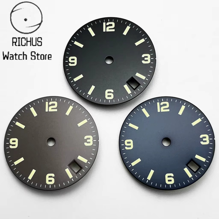 RICHUS Zifferblatt NH35, Schwarz/Blau, 28,6 mm, Automatik, Unisex - Bild 2