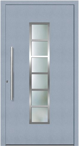 KNOCK Aluminium-Haustür Terra Nova in Grau mit Glaseinsatz, modern, RC2, B: 110,0 cm, H: 210,0 cm, T: 58,4 cm - Bild 1
