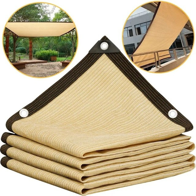 Hochwertiges Sonnenschutznetz aus HDPE für den Garten in Beige - Bild 1