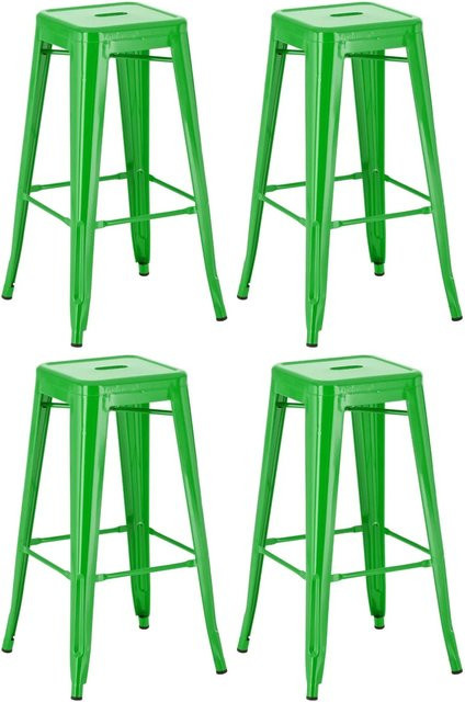 4er Set Barhocker DELUKE DOLAN aus Metall in Grün, B/T/H: 43 x 43 x 76 cm - Bild 1