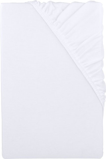 LIVARNO Jersey-Spannbettlaken in Weiß, B/T: 180 x 200 cm bis 200 x 200 cm - Bild 1