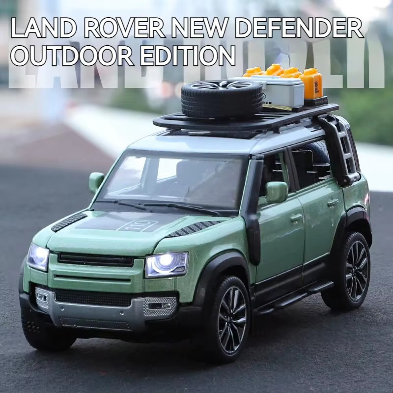 Land Rover Defender, Modellauto, 1:24, Blau, Metall, mit öffnenden Türen, Motorhaube & Kofferraum - Bild 2
