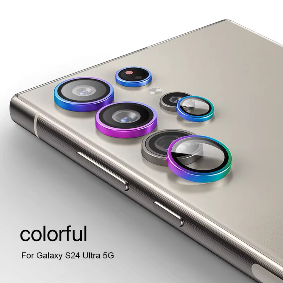Samsung Kameraobjektivschutz aus gehärtetem Glas für Galaxy S24 Ultra, S24 Plus und S24 in Silber - Bild 2