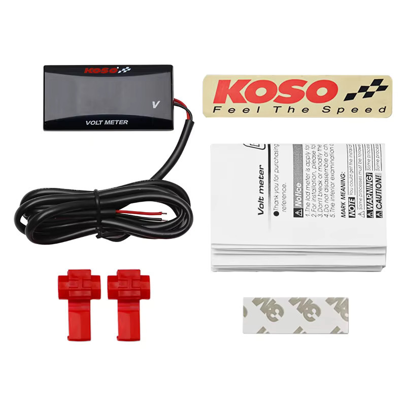 KOSO Universal Digital Voltmeter mit wasserdichtem LCD-Display für Motorräder in Rot und Schwarz - Bild 4