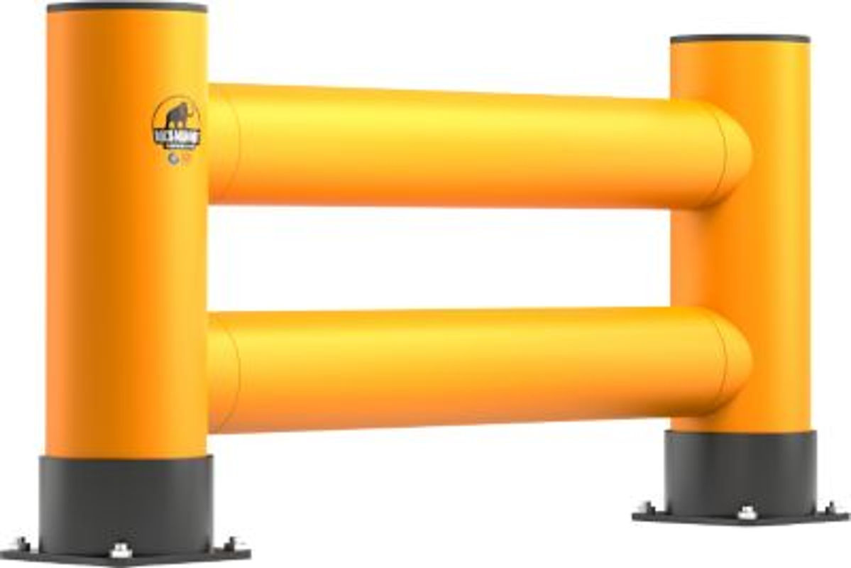 Ampere Doppel-Rammschutzplanke Rack-Mammut aus Kunststoff in verkehrsgelb, Breite: 1200 mm, Höhe: 600 mm - Bild 2