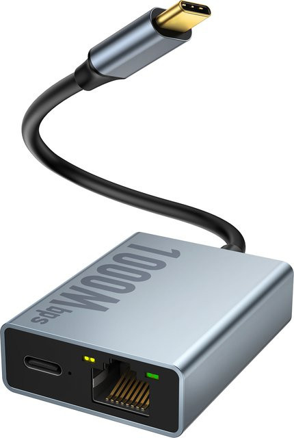 Google USB-C-auf-Ethernet-Adapter für Chromecast mit Google TV, 1000 Mbit/s Gigabit-Ethernet, Silber - Bild 1