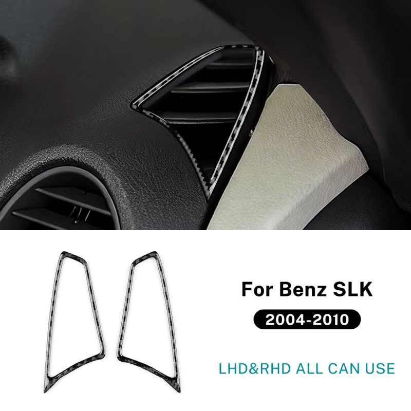AIRSPEED Carbon Fiber Trim Aufkleber für Mercedes Benz SLK R171 in Schwarz für die Armaturenbrett-Entlüftung - Bild 6