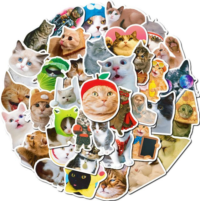 Rspctou Cartoon Lustige Katzen-Aufkleber, Sticker, 10/30/50 Stück - Bild 1