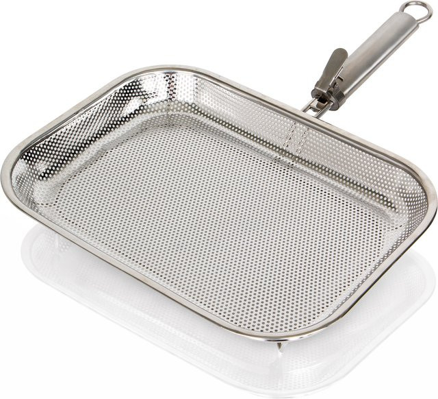 tastyWay Quadratische perforierte Grillplatte aus Edelstahl in Silber, Grillkorb und Grillpfanne - Bild 1