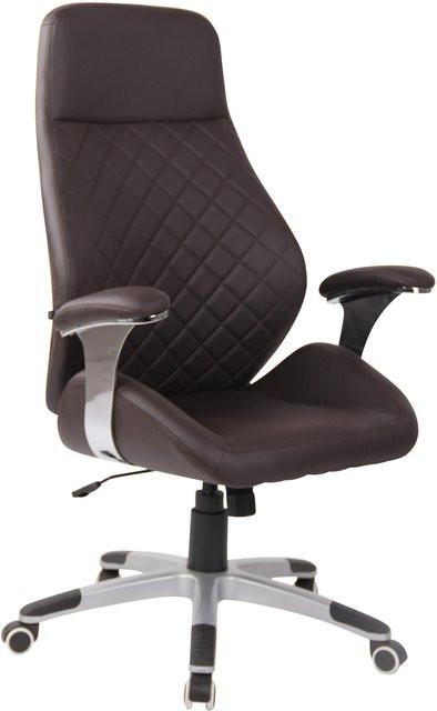 TPFLiving Bürostuhl Lyka in Braun aus Kunstleder mit Armlehnen und Rollen für Home-Office und Büro, B/T/H: 51 x 64 x 126 cm - Bild 1