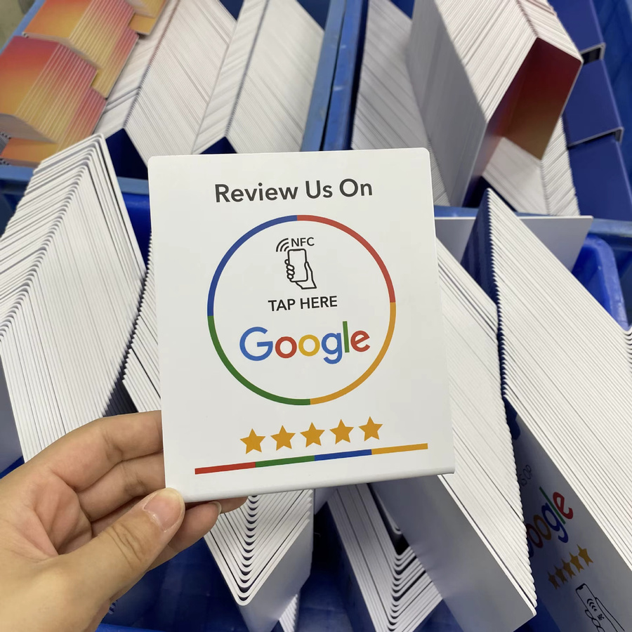 5YOA NFC-Karte für Google Reviews, 13,56 MHz programmierbare Biegekarte als stehende Markenhalterung - Bild 3