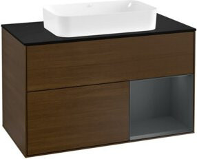 Villeroy & Boch Finion Waschtischunterschrank mit Abdeckplatte, Wandmontage, Lackiert, Breite: 100 cm, Tiefe: 60,3 cm - Bild 1