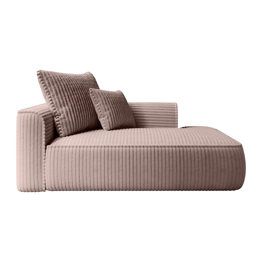 Recamiere Pineta von Vente-unique in Puderrosa mit grob geripptem Cord, Breite: 180 cm - Bild 2