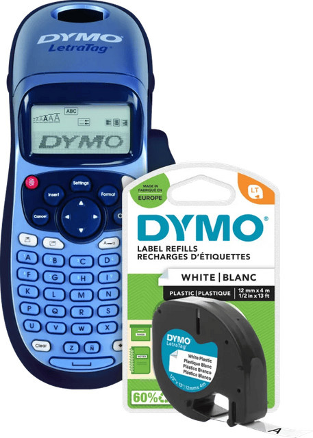 DYMO LetraTag LT-100H Thermalschriftetikettiergerät mit einem zusätzlichen blauen Schriftband - Bild 1