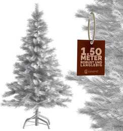 CASARIA Weihnachtsbaum künstlich in Weiß mit stabilem Metallständer, Höhe: 150 cm - Bild 1