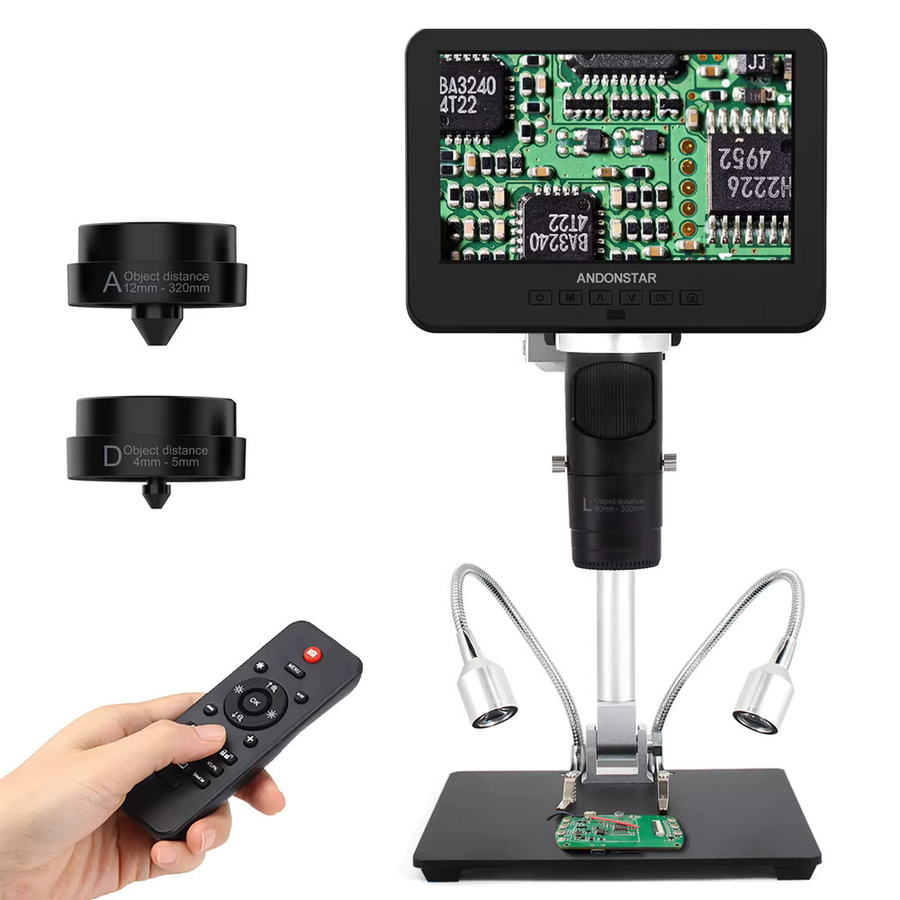 Andonstar AD246SM-Plus Trinokulares HDMI Digitalmikroskop 2160P UHD für PCB SMD Löten und Telefonreparatur, Schwarz - Bild 6