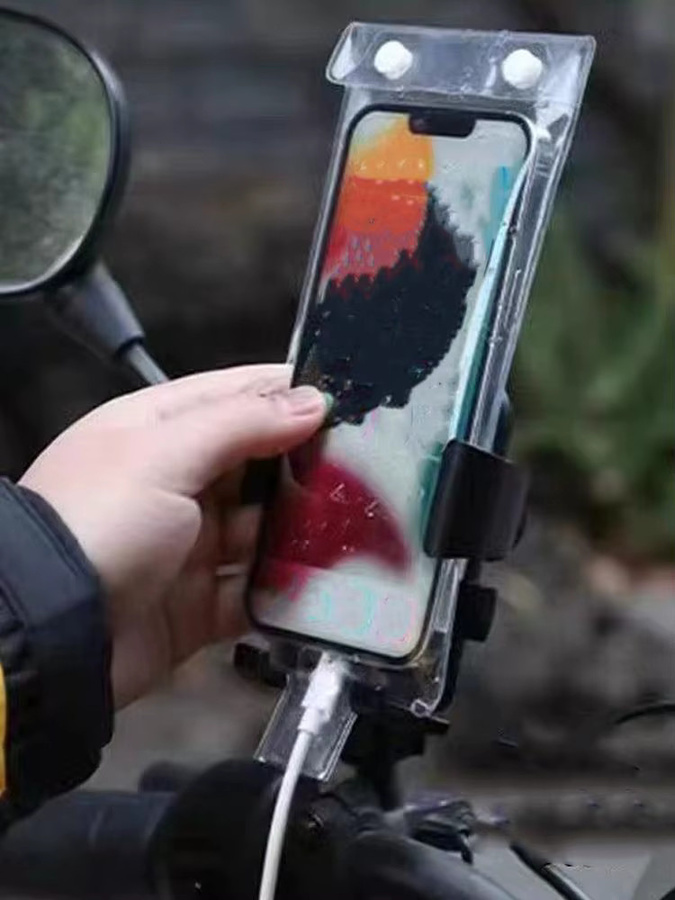 Wasserdichte Smartphone Tasche aus TPU für Motorrad und Fahrrad mit HD Kamera-Zugang und transparentem Design - Bild 7