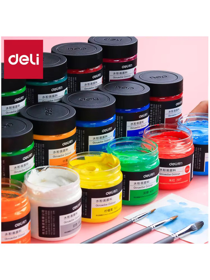 Deli Acrylpigment für Kunstmodell und DIY-Wandmalerei, Multicolour, 100 ml - Bild 5