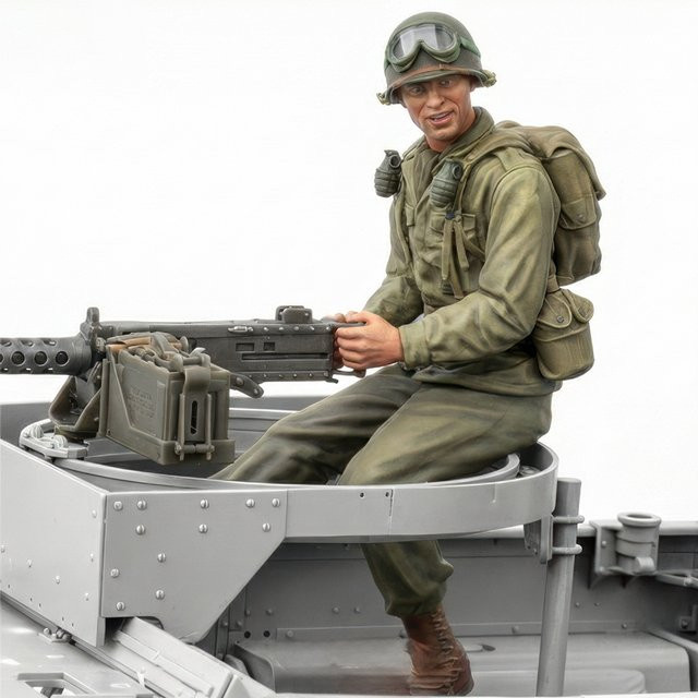 GK 1/16 U.S.Army Gunner, Modellfigur Soldat, Militär, unmontierter und unbemalter Bausatz - Bild 1