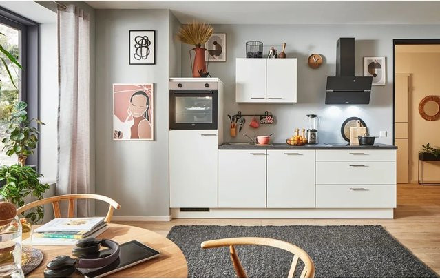 pino Küchenzeile Weiß mit Geräteschrank, Breite: 280 cm, Höhe: 174 cm, Tiefe: 60 cm - Bild 1