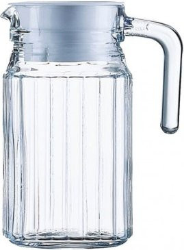 Arcoroc Quadro Kühlschrankkrug aus Glas mit weißem Kunststoffdeckel, 0,5 l - Bild 1