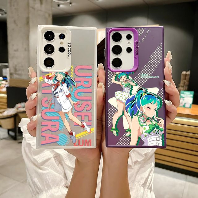 Silberne Urusei Yatsura Cartoon Handyhülle aus Silikon für Samsung Galaxy S25 S24 S23 S22 S21 S20 Ultra - Bild 1