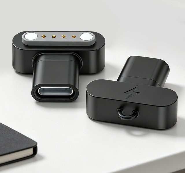 PLAUD USB-C Ladekabel und Adapter-Verlängerungskabel in Schwarz für PLAUD NOTE AI Sprachrekorder mit Lanyard-Loch - Bild 1
