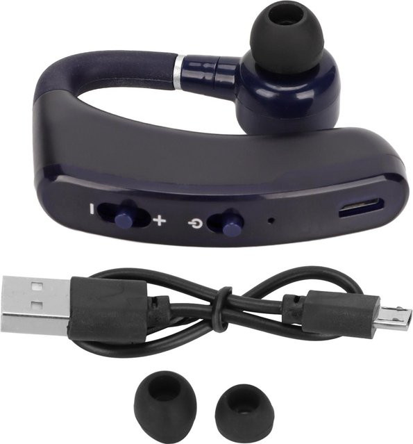Andoer Bluetooth 5.2 In-Ear Headset in Blau mit LED-Digitalanzeige für Business und Büro - Bild 1