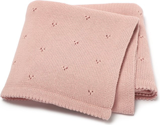 Mimixiong Gestrickte Babydecke aus Baumwolle für Neugeborene und Kleinkinder in Pink - Bild 1