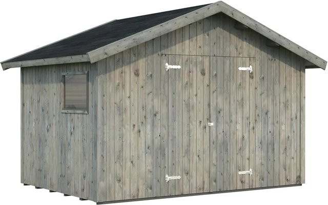Palmako Nils Holz-Gartenhaus aus Fichte in Grau mit Satteldach und Boden B/H/T: 392 x 259 x 239 cm - Bild 1