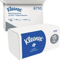 Kleenex Ultra Supersoft Papierhandtücher 3-lagig, 15 Packungen à 96 Tücher, Weiß - Bild 1