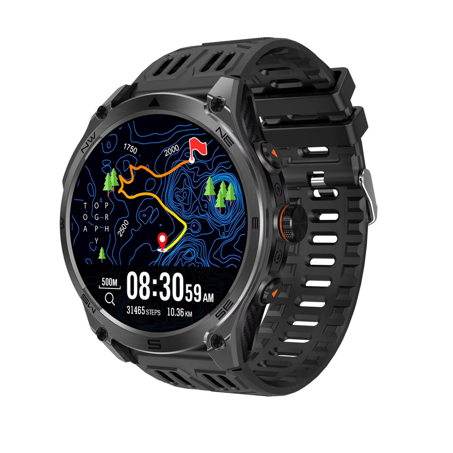 HSVYGFIT Militärische GPS-Sportuhr in Schwarz mit 1,7 Zoll Display, 1000mAh Akku und 3ATM Wasserdichtigkeit sowie Kompass - Bild 6